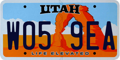 UT license plate W059EA