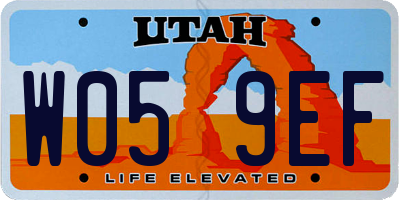 UT license plate W059EF