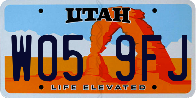 UT license plate W059FJ