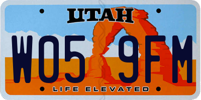 UT license plate W059FM