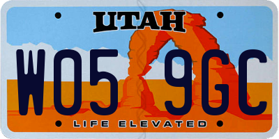 UT license plate W059GC