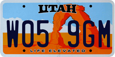 UT license plate W059GM