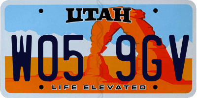 UT license plate W059GV