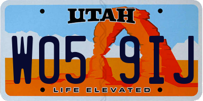 UT license plate W059IJ