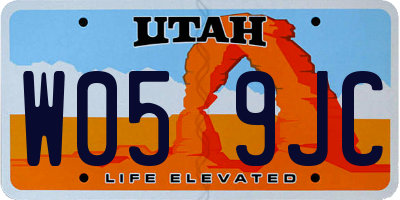 UT license plate W059JC