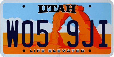 UT license plate W059JI