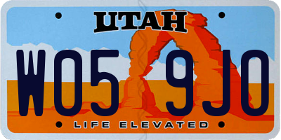 UT license plate W059JO