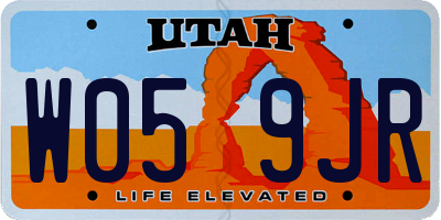 UT license plate W059JR