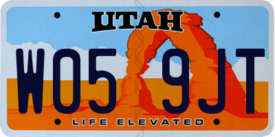 UT license plate W059JT