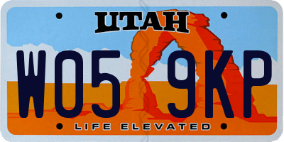 UT license plate W059KP