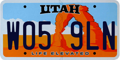 UT license plate W059LN