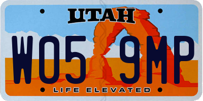 UT license plate W059MP