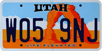 UT license plate W059NJ