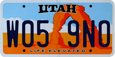 UT license plate W059NO