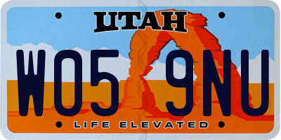 UT license plate W059NU