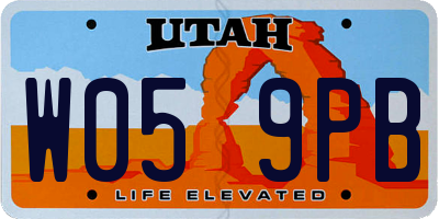 UT license plate W059PB