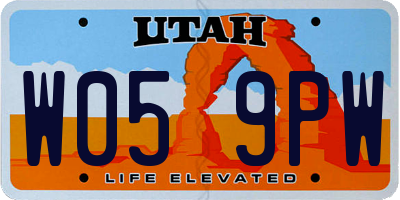 UT license plate W059PW