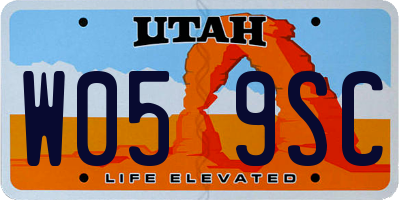 UT license plate W059SC