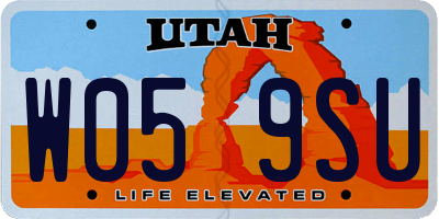 UT license plate W059SU