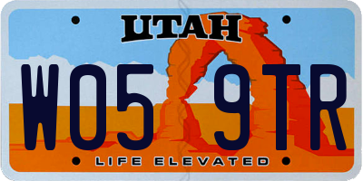 UT license plate W059TR
