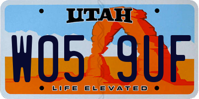 UT license plate W059UF