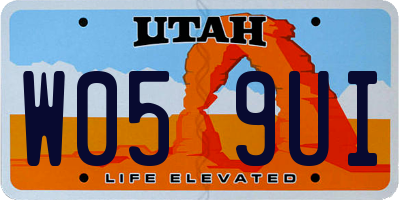 UT license plate W059UI