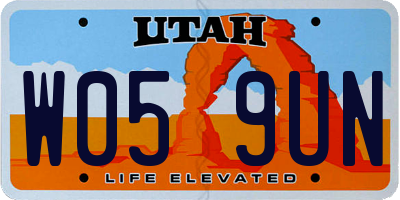UT license plate W059UN