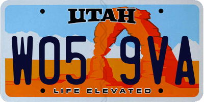 UT license plate W059VA