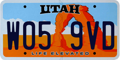 UT license plate W059VD