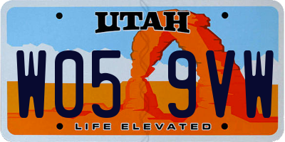 UT license plate W059VW