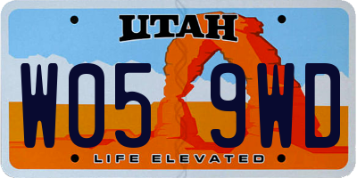 UT license plate W059WD