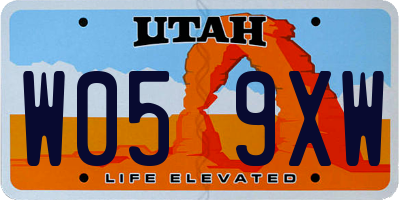 UT license plate W059XW