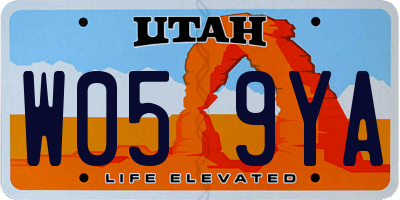 UT license plate W059YA