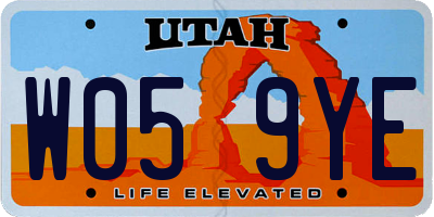 UT license plate W059YE