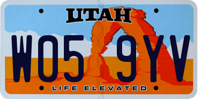 UT license plate W059YV