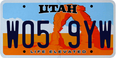 UT license plate W059YW