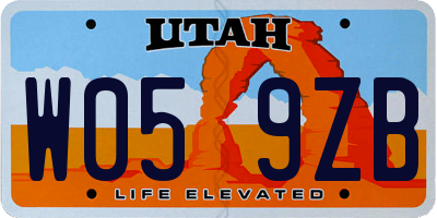 UT license plate W059ZB