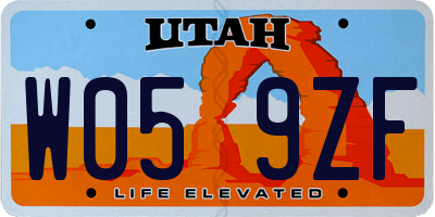 UT license plate W059ZF