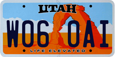 UT license plate W060AI