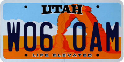 UT license plate W060AM