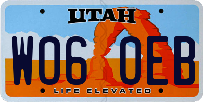 UT license plate W060EB