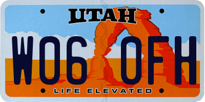UT license plate W060FH