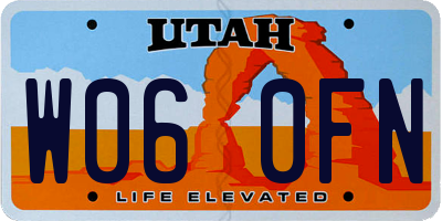 UT license plate W060FN