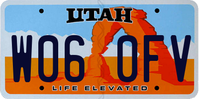 UT license plate W060FV