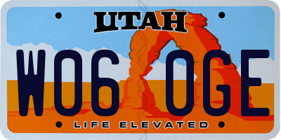 UT license plate W060GE