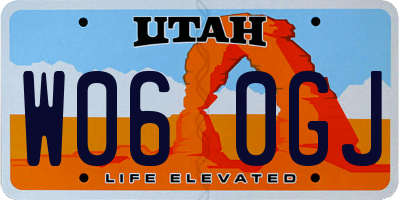 UT license plate W060GJ