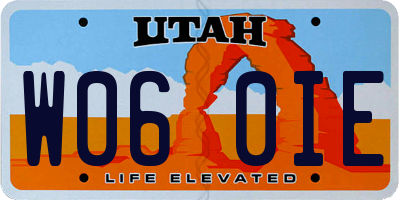 UT license plate W060IE