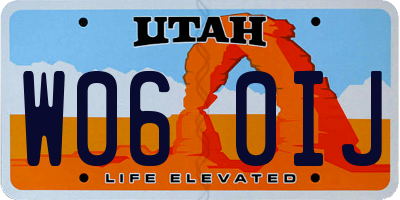 UT license plate W060IJ