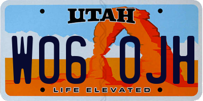 UT license plate W060JH