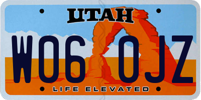 UT license plate W060JZ